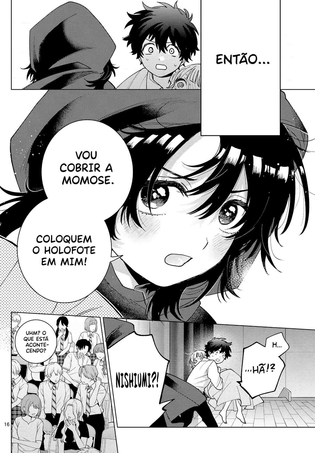 Momose Akira no Hatsukoi Hatan-chuu. — Cap. 57, pág. 16
