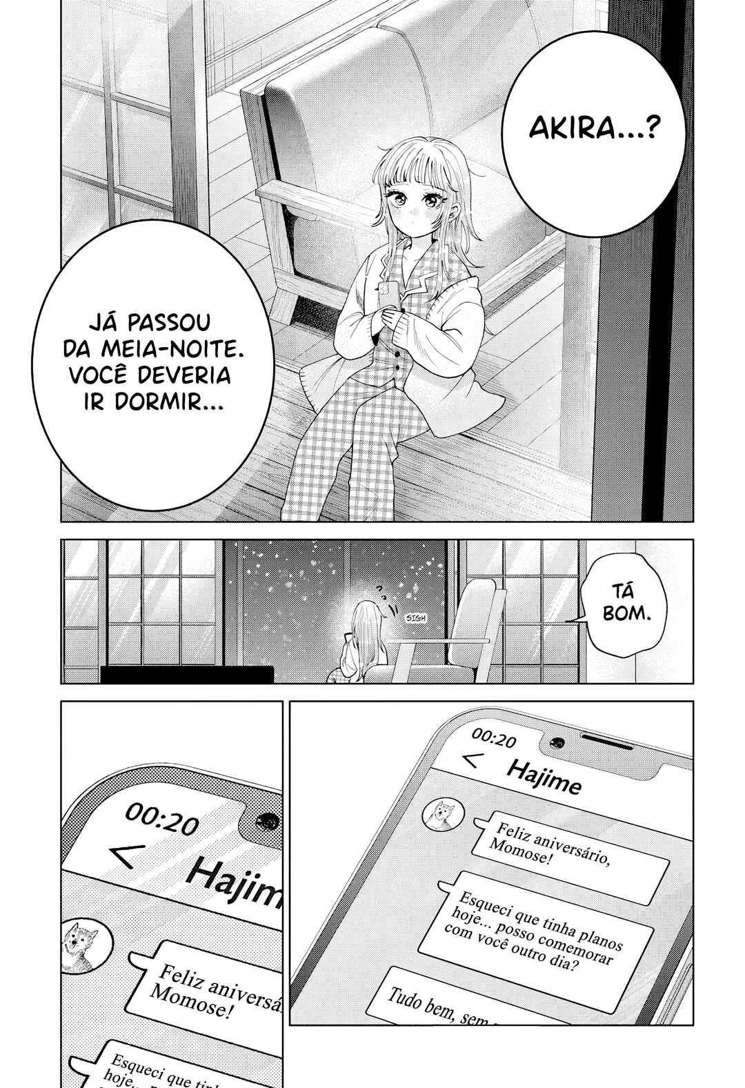 Momose Akira no Hatsukoi Hatan-chuu. — Cap. 74, pág. 18